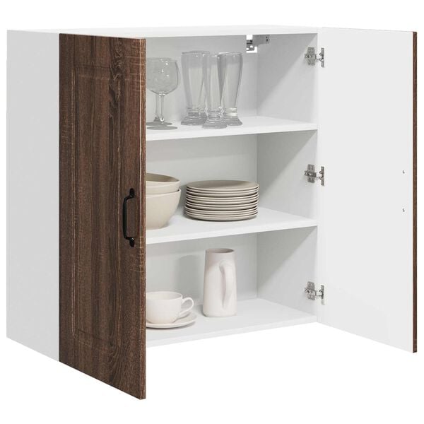 vidaXL Keukenkast Kalmar Bruin Eiken 80 x 31 x 80 cm Bewerkt hout