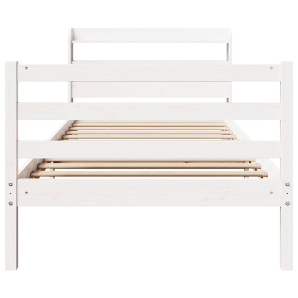 vidaXL Bedframe met hoofdeinde zonder matras 90x190 cm wit