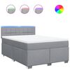 vidaXL Boxspring met matras stof lichtgrijs 140x200 cm