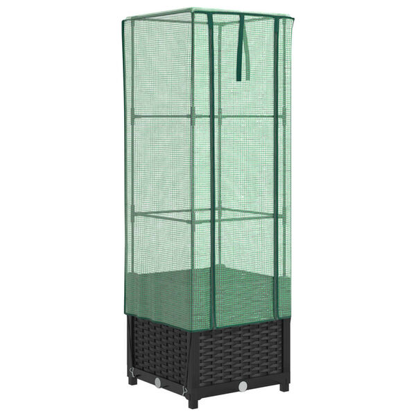 vidaXL Plantenbak verhoogd met kashoes 40x40x139 cm rattanlook