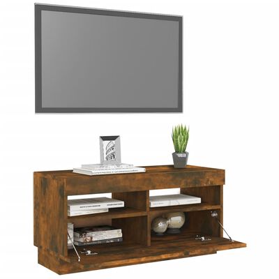 vidaXL Tv-meubel met LED-verlichting 80x35x40 cm gerookt eikenkleurig