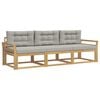 vidaXL Buiten bankenset 3 st Wit en Lichtgrijs Polyester
