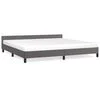 vidaXL Bedframe met hoofdeinde zonder matras 200x200 cm grijs