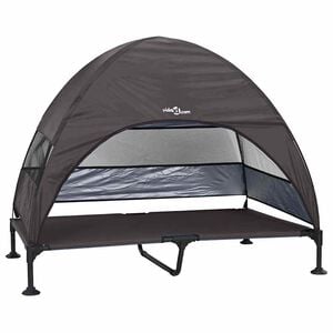 vidaXL Verhoogd Hondenbed 127 x 81 x 108 cm Stof en Staal Bruin