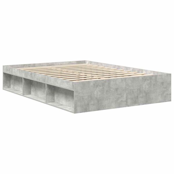 vidaXL Bedframe betongrijs 135x190 cm Double