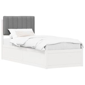 vidaXL Bedframe met Gevoerd Hoofdgedeelte Lichtgrijs 75 x 190 cm