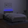 vidaXL Boxspring met matras en LED stof lichtgrijs 120x190 cm