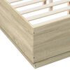 vidaXL Bedframe bewerkt hout sonoma eikenkleurig 135x190 cm