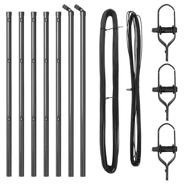 vidaXL Hekpalen 7 pcs Grijs Ø32mm 100 cm Gegalvaniseerd staal
