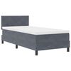 vidaXL LED Box Spring Bed met matras Donkergrijs 90 x 190 cm Fluweel