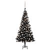 vidaXL Kunstkerstboom met verlichting en kerstballen 180 cm PVC zwart
