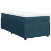 vidaXL Boxspring met matras fluweel donkerblauw 100x200 cm
