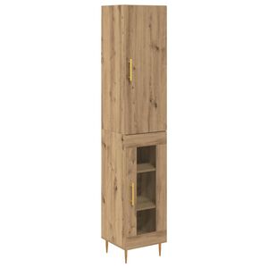 vidaXL Hoge kast 2 st Artisan Eiken 34,5 x 34 x 180 cm Bewerkt hout
