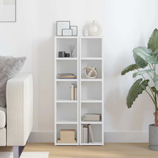 vidaXL Cd-kasten 2 st 21x16x93,5 bewerkt hout wit