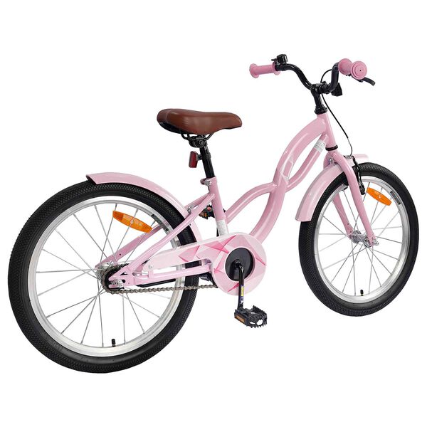 vidaXL Kinderfiets 18 Inch voor 5-7 jaar Lichtroze