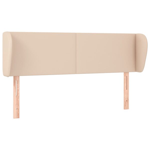 vidaXL Hoofdbord met randen 147x23x78/88 cm kunstleer cappuccinokleur