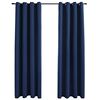 vidaXL Gordijn verduisterend met metalen ringen 2 st 140x225 cm blauw