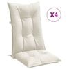 vidaXL Stoelkussens 4 st hoge rug 120x50x7 cm stof gem&ecirc;leerd cr&egrave;me
