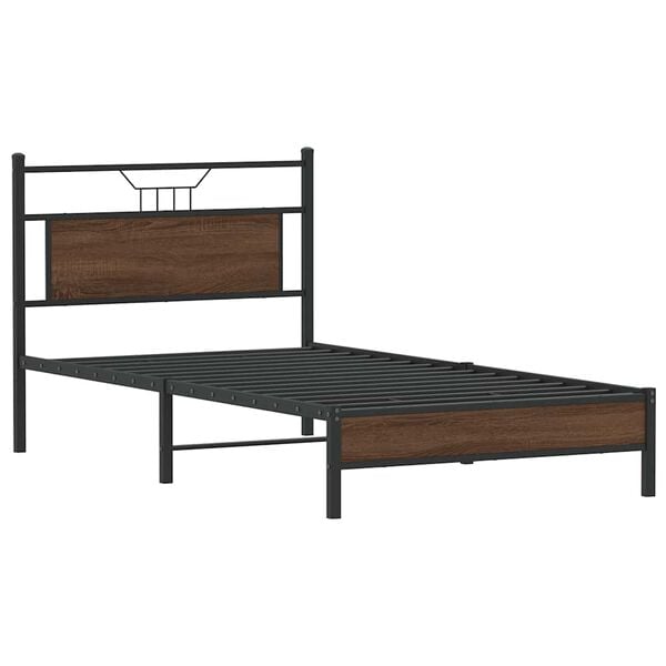 vidaXL Bedframe zonder matras bewerkt hout bruin eikenkleur 100x200 cm