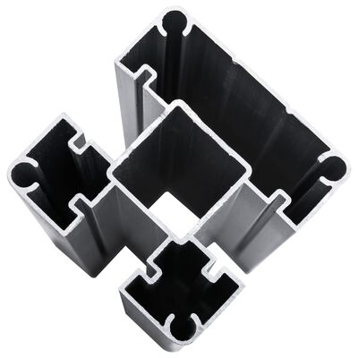 vidaXL Schuttingset 2 vierkant en 1 schuin 446x186 cm HKC grijs