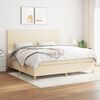 vidaXL Boxspring met matras stof cr&egrave;mekleurig 200x200 cm