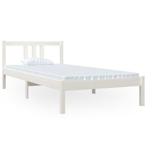 vidaXL Bedframe massief hout wit 90x200 cm