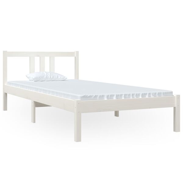 vidaXL Bedframe massief hout wit 90x200 cm