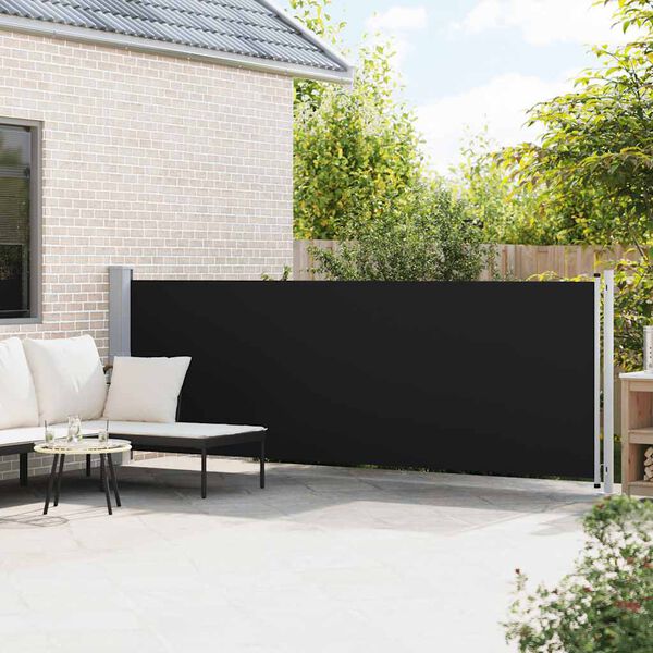 vidaXL Tuinscherm uittrekbaar 140x600 cm zwart