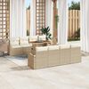 vidaXL Tuin Sofa Set met kussen 7 pcs Beige en Cr&egrave;me