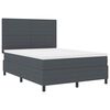 vidaXL Boxspringbed Donkergrijs en Wit 140 x 190 cm Katoen Stof