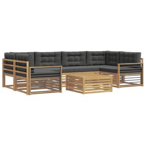 vidaXL Buiten bankenset 7 st Wit en antracietkleurig Polyester
