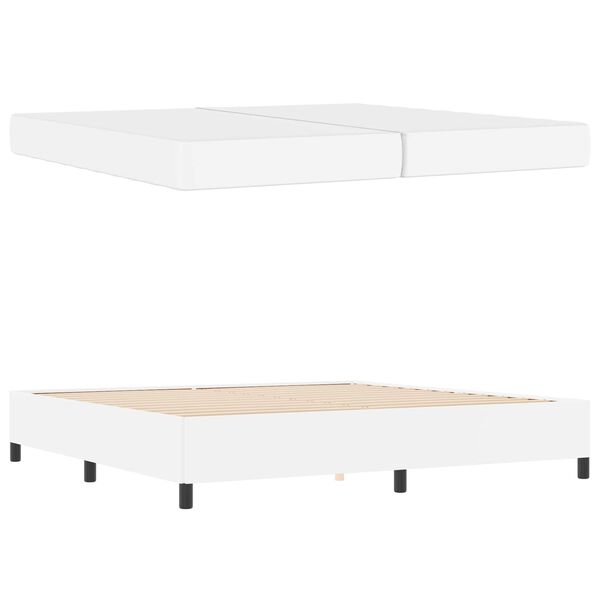 vidaXL Bedframe met matras Wit 200 x 200 cm Stof