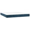 vidaXL Boxspring met matras fluweel donkerblauw 180x200 cm