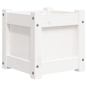 vidaXL Plantenbak 31x31x31 cm massief grenenhout wit