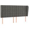 vidaXL Hoofdbord met randen 183x23x118/128 cm fluweel donkergrijs