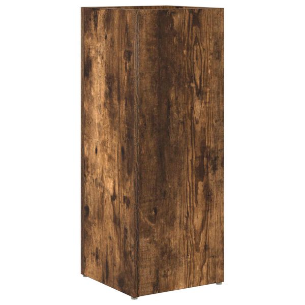vidaXL Paraplu Standaard Gerookt eiken 25 x 24,5 x 64 cm Bewerkt hout