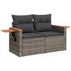 vidaXL 6-delige Loungeset met kussens poly rattan acacia grijs