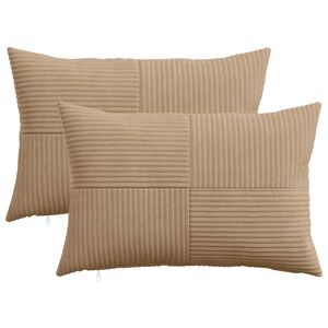 vidaXL Kussensloop 2 pcs ALMELO Bruin 30 x 50 cm corduroy