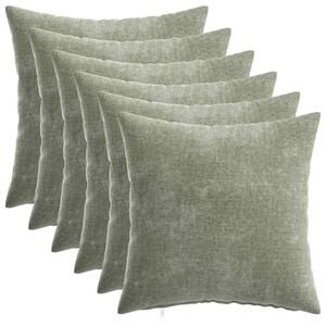 vidaXL Kussensloop 6 st HEERLEN Groen 30 x 30 cm Chenille Stof