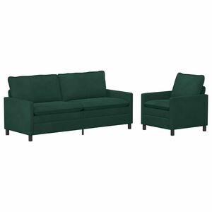 vidaXL Bankstel 2 pcs Donkergroen Fluweel
