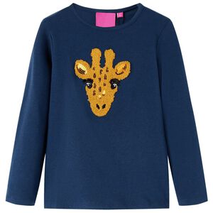 Kindershirt met lange mouwen 116 marineblauw