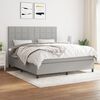 vidaXL Boxspring met matras stof lichtgrijs 180x200 cm