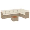 vidaXL 8-delige Loungeset met kussens poly rattan beige