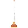 vidaXL Hanglamp industrieel rond E27 32 cm mangohout koperkleurig