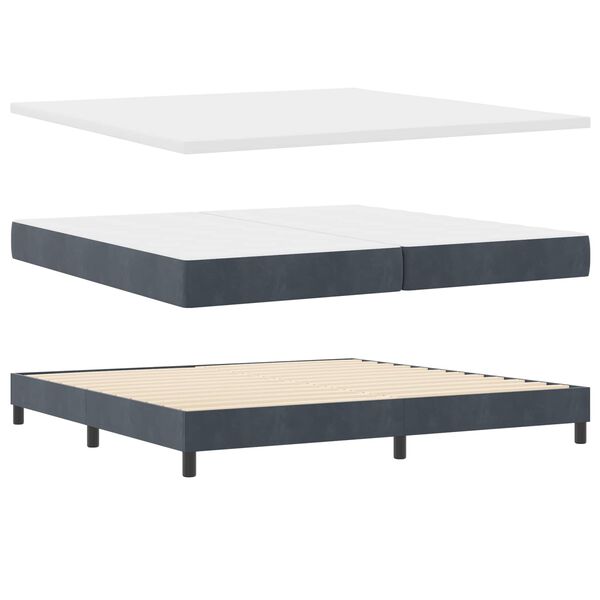 vidaXL Boxspringbed met matras Donkergrijs 200 x 200 cm Fluweel