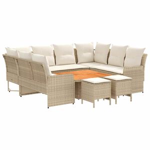 vidaXL Meubelsets met kussen 8 pcs Beige en Cr&egrave;me PE Rattan