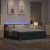 vidaXL Bed poef met matras en LED's 180x200 cm stof lichtgrijs