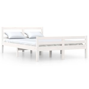vidaXL Bedframe massief hout wit 140x200 cm