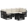 vidaXL Tuinbankenset 7 st Zwart en Cream Wit poly rattan