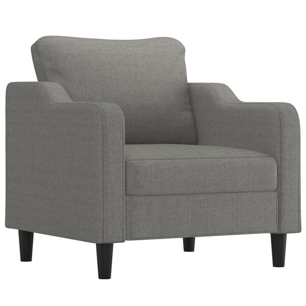 vidaXL Fauteuil met voetenbank 60 cm stof donkergrijs